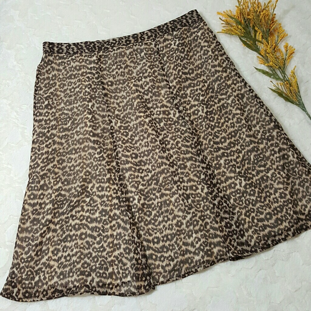 Jaclyn Smith Leopard Print Skirt Size L